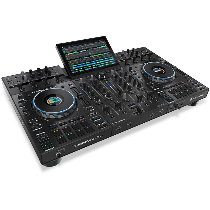 Denon DJ PRIME 4+ Standalone DJ Controller & Mixer with 4 Decks, Wi-Fi Music Streaming, Drop Sampler, 10.1" Touchscreen, Light Control, Internal FX (Open Box)