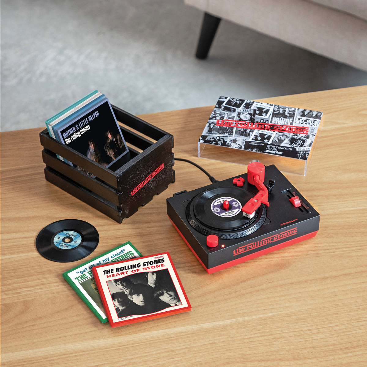 Rolling Stones RSD3 Turntable with Crate and Six 3-Inch Singles — Rock ...