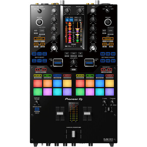 Pioneer DJ DJM-S11 Professional 2-Channel Battle Mixer for Serato DJ Pro / rekordbox, Black (No Box)