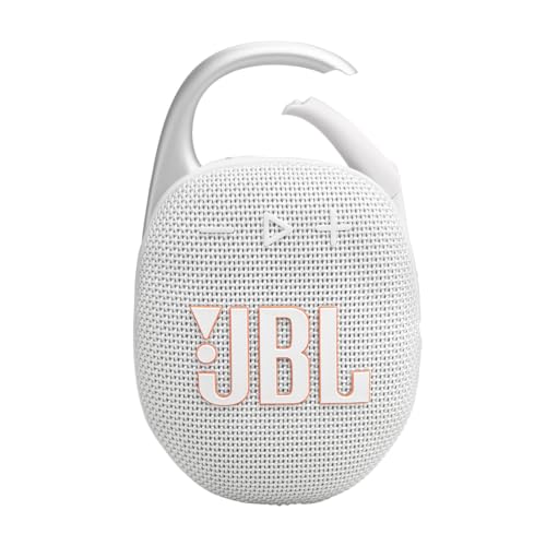 JBL Clip 5 - Ultra-Portable, Waterproof & Dustproof Bluetooth Speaker (White)