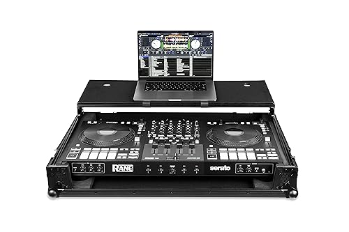 Headliner Pitch Black Flight Case with Laptop Platform and Wheels for RANE DJ FOUR and DJ PERFORMER (Black)