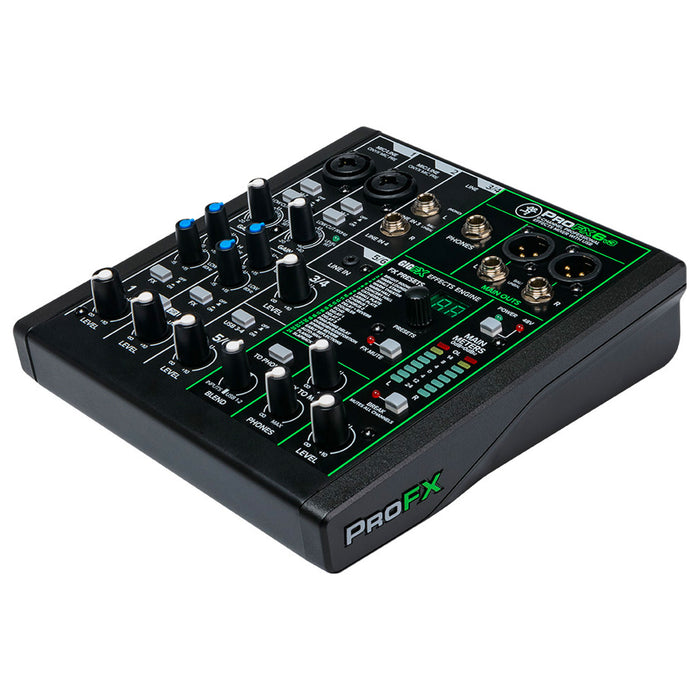 Mackie ProFXv3 Series, 6-Channel Professional Effects Mixer with USB, Onyx Mic Preamps and GigFX effects engine - Unpowered (ProFX6v3) (Open Box)