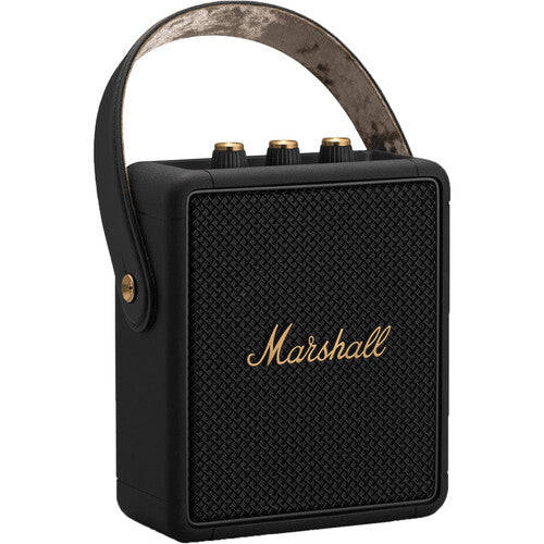 Marshall Stockwell II Portable Bluetooth Speaker, Black and Brass