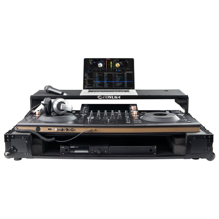 Pioneer DJ OPUS-QUAD Professional 4-Channel All-in-One DJ System (Black) + Odyssey FFXOPUSQUADCW1 Flight Effects Case