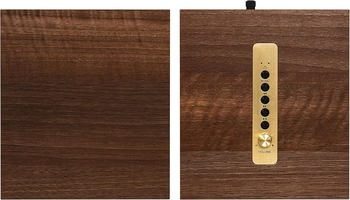 Crosley S200A-WA 4" Active Powered Bluetooth Stereo Speakers with Optical, USB, and Aux Connections, Walnut