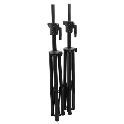 Prox T-SS21CX2 PKG 6' Ft Twin Pack Professional Telescoping Crank Up Speaker Stand Set with Carrying Bag Black Finish