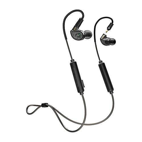 MEE audio M6 PRO Musicians’ In-Ear Monitors Wired + Wireless Combo Pack: includes stereo audio cable and Bluetooth audio adapter (Black) (CMB-M6PROBT-BK)