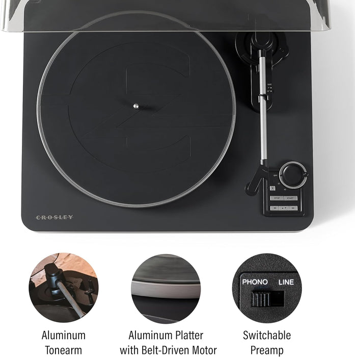 Crosley C300A-BK Turntable + Crosley S200A-WA