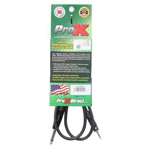 ProX XC-MP05 5' 1/8" TRS-M Mini to TS-M Unbalanced High Performance Audio Cable