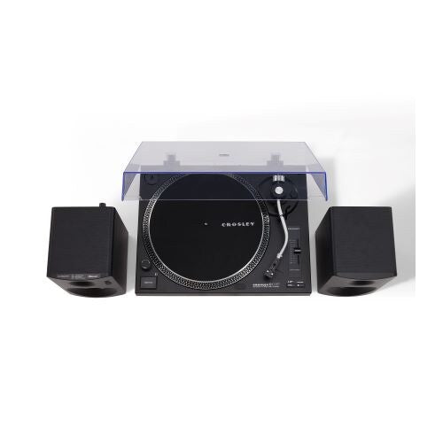 Crosley KT100BT-BK Belt-Drive Bluetooth Turntable Stereo System with Speakers, Black