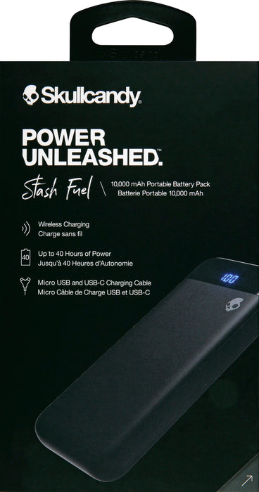 Skullcandy Stash Fuel 10,000 mAh Portable Battery Pack - Black (Open Box)