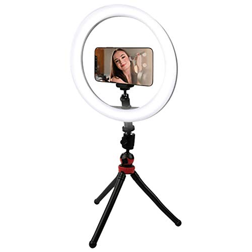 Vivitar 10-Inch Streaming Essentials LED Ring Light with Spider Tripod and Phone Mount, White (RL10KIT) (Open Box)