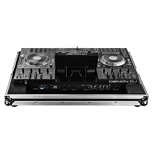 Odyssey Denon Prime 4 Low-Profile Flight Case (Silver Hardware)