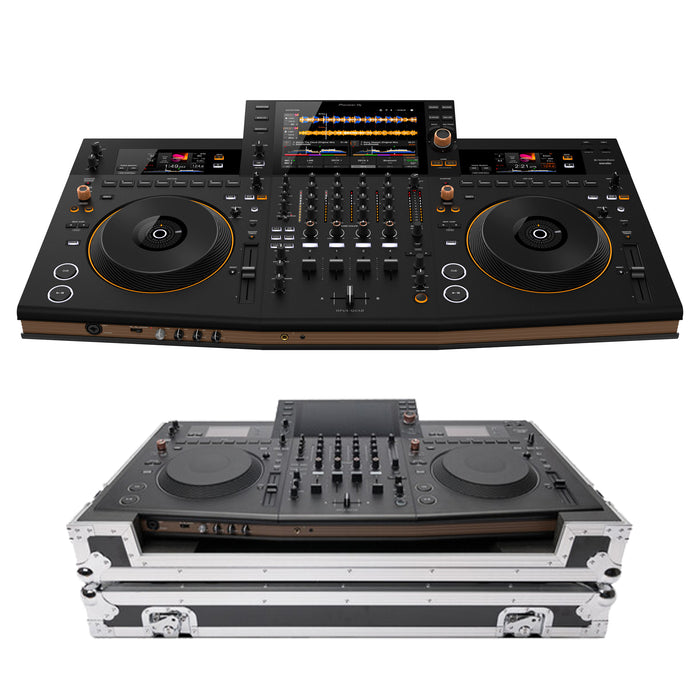 Pioneer DJ OPUS-QUAD Professional 4-Channel All-in-One DJ System (Black) + Magma Road Case with Wheels for Pioneer DJ Opus Quad