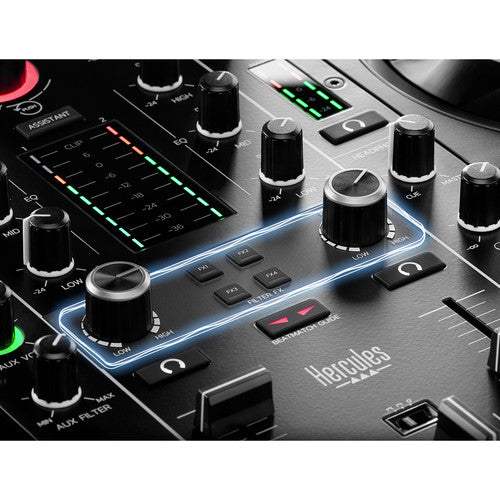 Hercules DJControl Inpulse 500 2-Deck USB DJ Controller with DJUCED Light Guides Software, Black (Open Box)