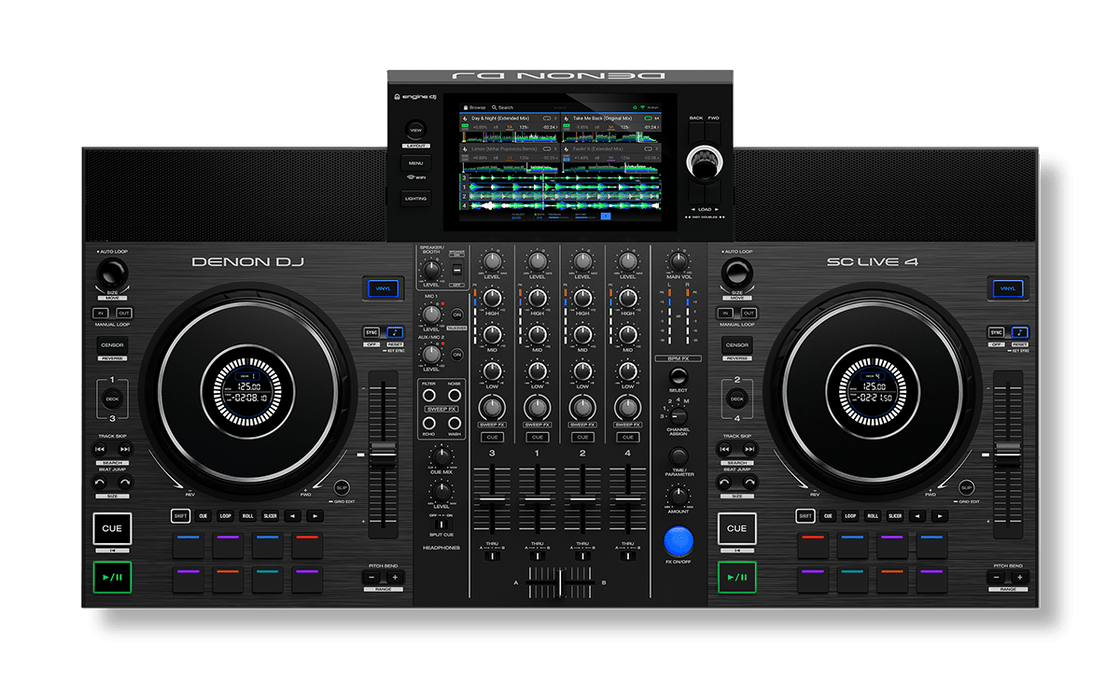 Denon DJ SC Live 4-Standalone Controller, 4-Channel Mixer, Amazon Music Unlimited Streaming, Wi-Fi, Speakers, Serato DJ & Virtual DJ Compatible (Open Box)