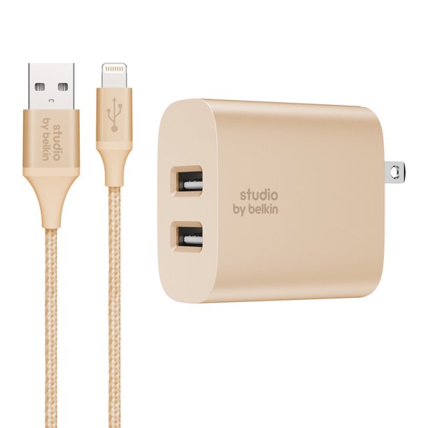 Belkin Lightning Cable Wall Charger, Gold (Open Box)