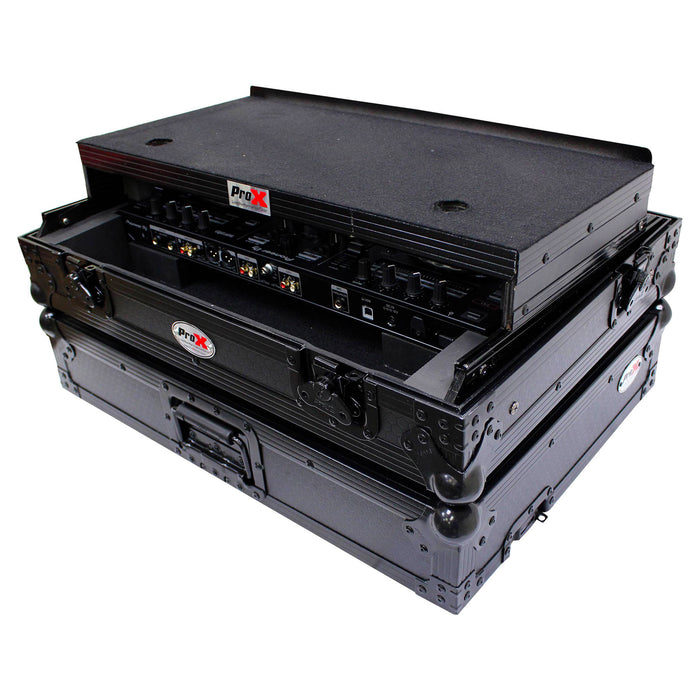 ProX Flight Case for Pioneer DDJ-SR2 Controller with Laptop Shelf and LED Kit (Black-on-Black) (Open Box)