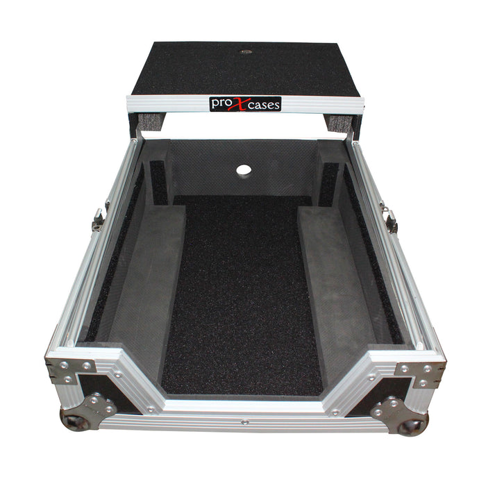 ProX XS-M12LT Mixer ATA Flight Hard Case for Large Format 12" Universal DJ Mixer with Laptop Shelf