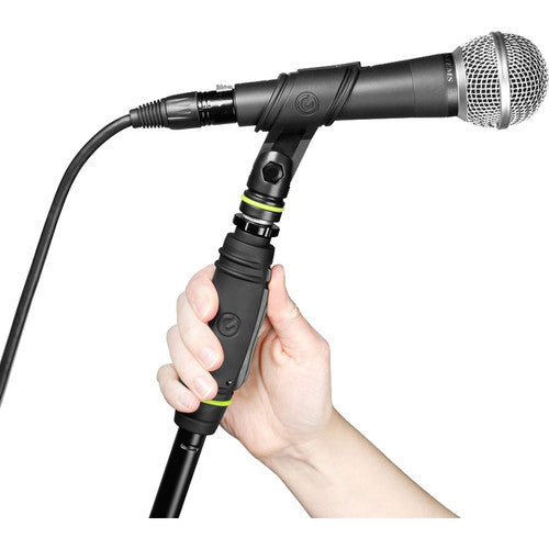 Gravity Stands Straight Microphone Stand with Folding Tripod and One-Handed Height Adjustment (Black)