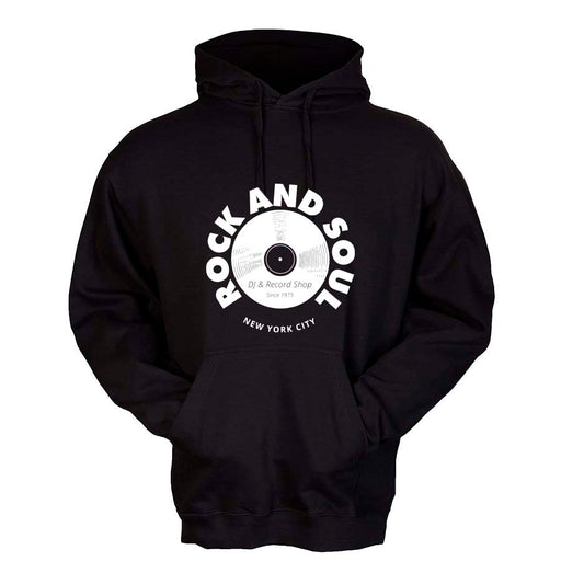 Rock And Soul Throwback Pullover Hoodie (Black) - Rock and Soul DJ Equipment and Records