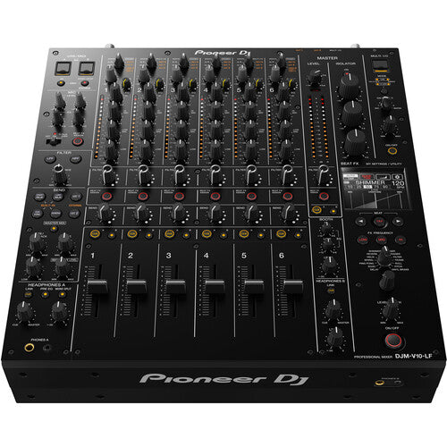 Pioneer DJ DJM-V10-LF Long Fader Creative-style 6-channel DJ Mixer + Decksaver Dust Cover