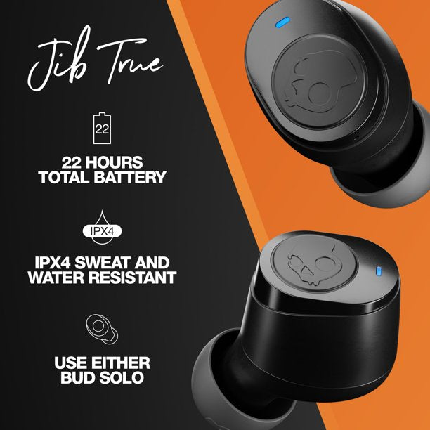 Skullcandy Jib True Wireless Earbuds - True Black/Orange