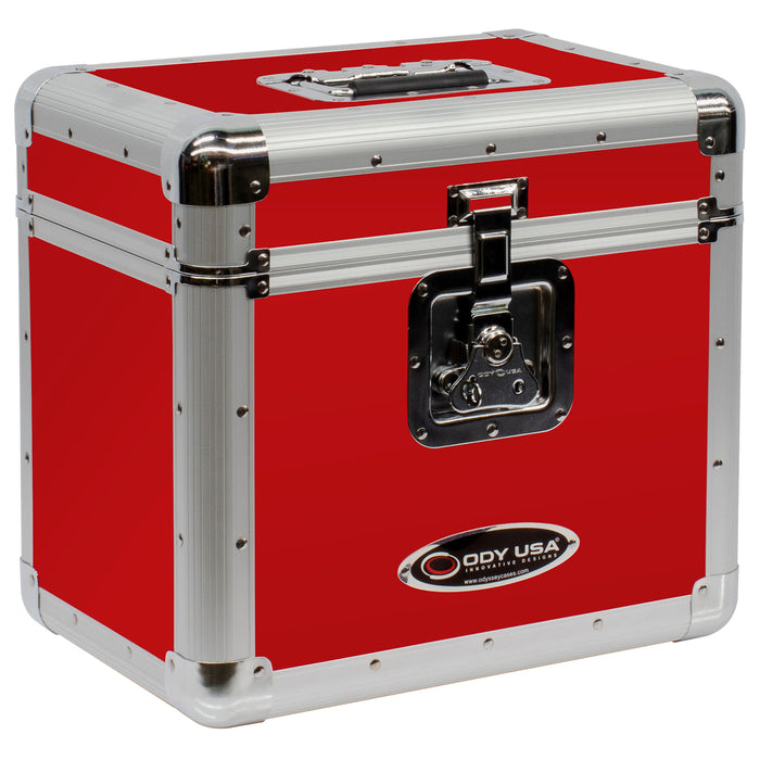 KROM Series Red Stackable Record / Utility Case for 70 12″ Vinyl Records & LPs