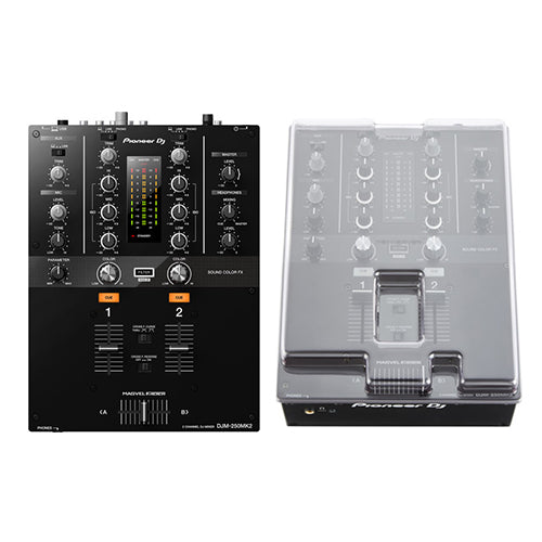 Pioneer DJ DJM-250MK2 2-channel Scratch Mixer with Rekordbox DVS + Decksaver Dust Cover