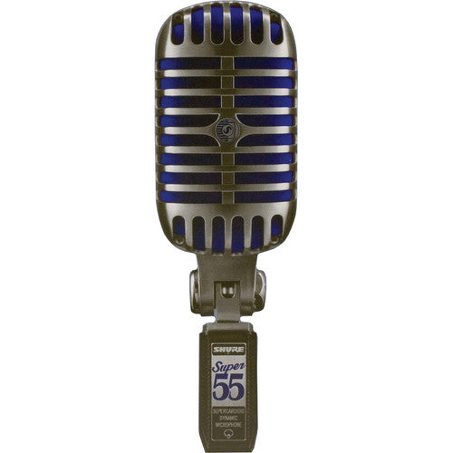 Shure Super 55 Supercardioid Dynamic Microphone (Chrome with Blue Foam) - Rock and Soul DJ Equipment and Records