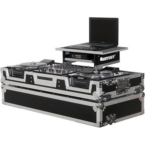 Odyssey Innovative Designs FZGS12CDJW Flight Zone Glide Style Laptop DJ CD Mixer Coffin with Wheels - Rock and Soul DJ Equipment and Records