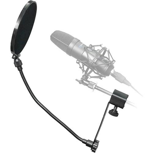 Technical Pro MKPF2 6" Clamp on Microphone Pop Filter (Black) - Rock and Soul DJ Equipment and Records