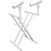 Odyssey Heavy-Duty Double-Tier Folding X-Stand (White) - Rock and Soul DJ Equipment and Records