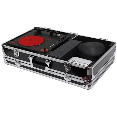 Odyssey Innovative Designs Krom Numark PT01 Scratch Turntable Case with Side Compartment (Black) - Rock and Soul DJ Equipment and Records
