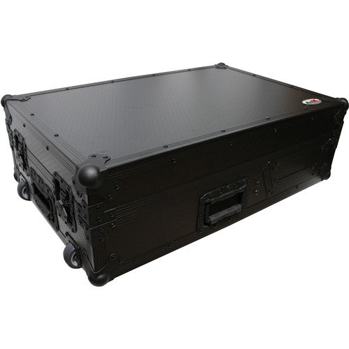 ProX XS-TMC1012WBL Universal Single-Turntable and Mixer Coffin Case (Black on Black) - Rock and Soul DJ Equipment and Records
