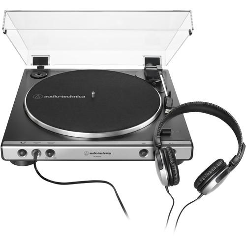 Audio-Technica Consumer AT-LP60XHP Stereo Turntable with Headphones (Gunmetal & Black) + Free Lunch Box - Rock and Soul DJ Equipment and Records