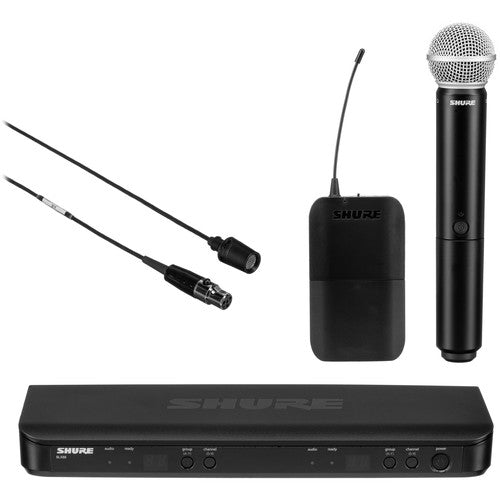 Shure BLX1288/CVL Dual-Channel Wireless Combo Lavalier & Handheld Microphone System (J10: 584 to 608 MHz) - Rock and Soul DJ Equipment and Records
