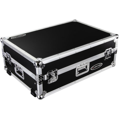Odyssey Innovative Designs Flight Zone Case with Laptop Platform and 2 RU Rackspace for Denon DJ Prime 4 (Silver-on-Black) - Rock and Soul DJ Equipment and Records
