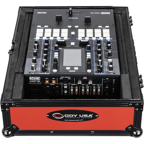 Odyssey Innovative Designs Universal 12" Format Extra Deep DJ Mixer Case (Black on Red) - Rock and Soul DJ Equipment and Records