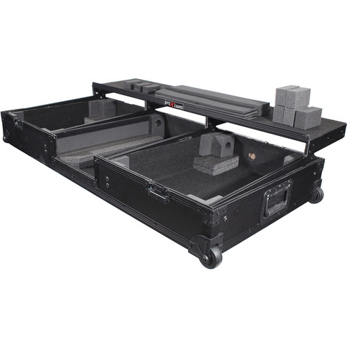 ProX DJ Coffin Flight Case for RANE DJ Seventy-Two Mixer and Two Turntables (Black on Black) - Rock and Soul DJ Equipment and Records