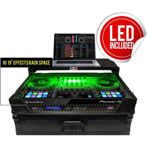 Pioneer DJ DDJ-1000SRT 4-Channel Serato DJ Controller + ProX DDJ1000 WLTBL LED Case Bundle - Rock and Soul DJ Equipment and Records