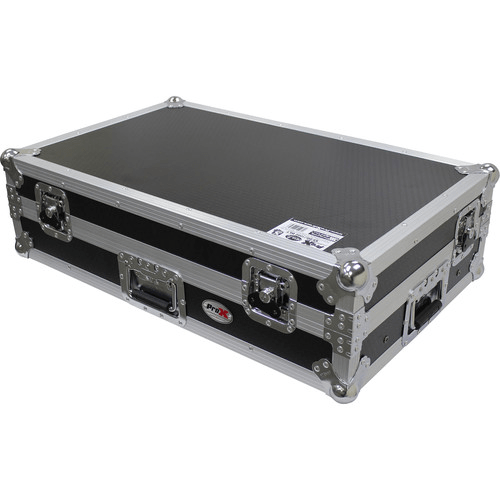 ProX LED Flight Case with 1 RU Rackspace and Wheels for Pioneer DJ DDJ-1000 (Silver on Black) - Rock and Soul DJ Equipment and Records