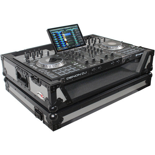 ProX XS-PRIME4 WGB Flight Case with 1 RU Rackspace and Wheels for Denon DJ Prime 4 (Black on Gray) - Rock and Soul DJ Equipment and Records