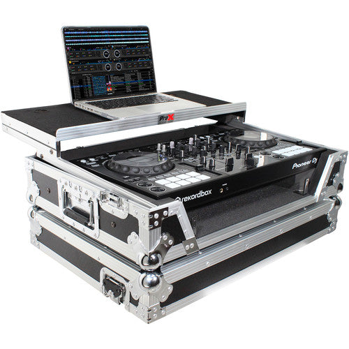 ProX XS-DDJ800 WLT Flight Case with 1 RU Rackspace and Wheels for Pioneer DJ DDJ-800 (Silver on Black) - Rock and Soul DJ Equipment and Records