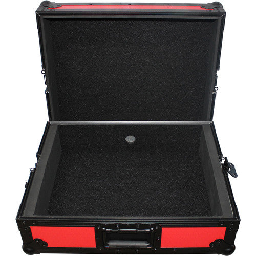 ProX T-TTRB Universal Flight Case for Turntable with Foam Kit (Black-on-Red) - Rock and Soul DJ Equipment and Records