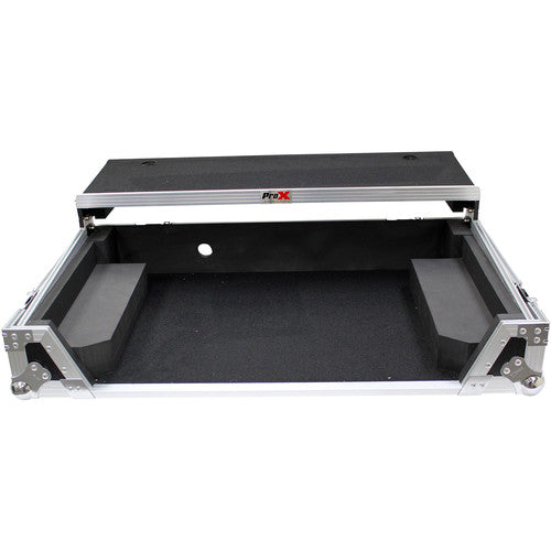 ProX Flight Case with Shelf and Wheels for Pioneer XDJ-XZ System (Silver on Black)