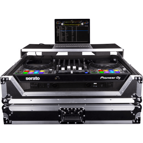 Headliner Flight Case Trolley with Laptop Platform for DDJ-1000SRT (Silver/Chrome) - Rock and Soul DJ Equipment and Records