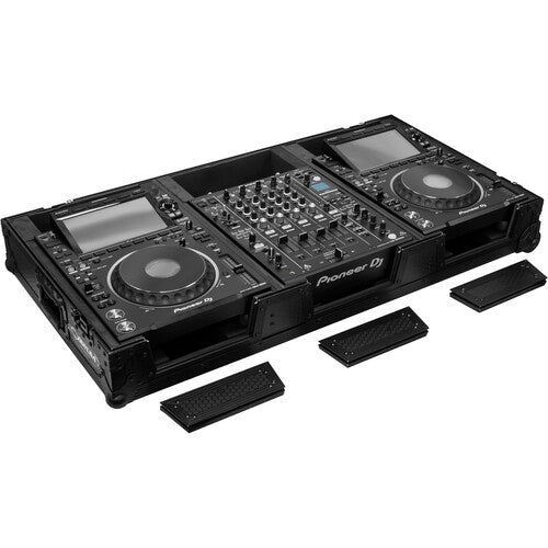 Odyssey Industrial Board Case for 12" DJ Mixer and Two Pioneer CDJ-3000 (All Black)