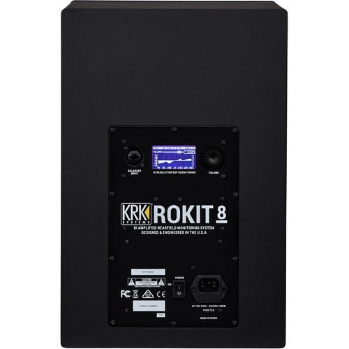 KRK ROKIT 8 G4 8" 2-Way Active Studio Monitor (Single, Black) - Rock and Soul DJ Equipment and Records