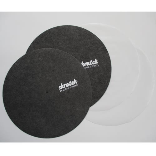 DR. SUZUKI GREY SKRATCH SLIPMATS WITH 2 SLIPSHEETS (DSS-SK01) - Rock and Soul DJ Equipment and Records
